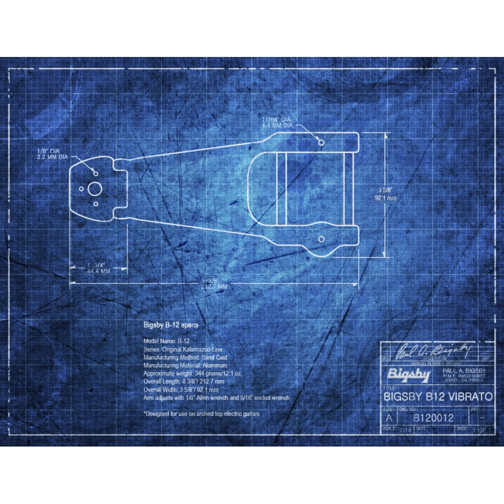 B12 USA Bigsby Tailpiece Gold