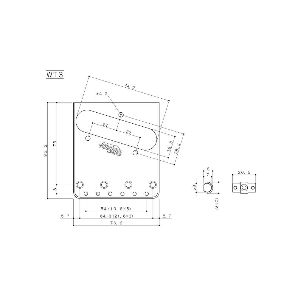 Vintage Adjustable 3 Saddle Tele Bridge