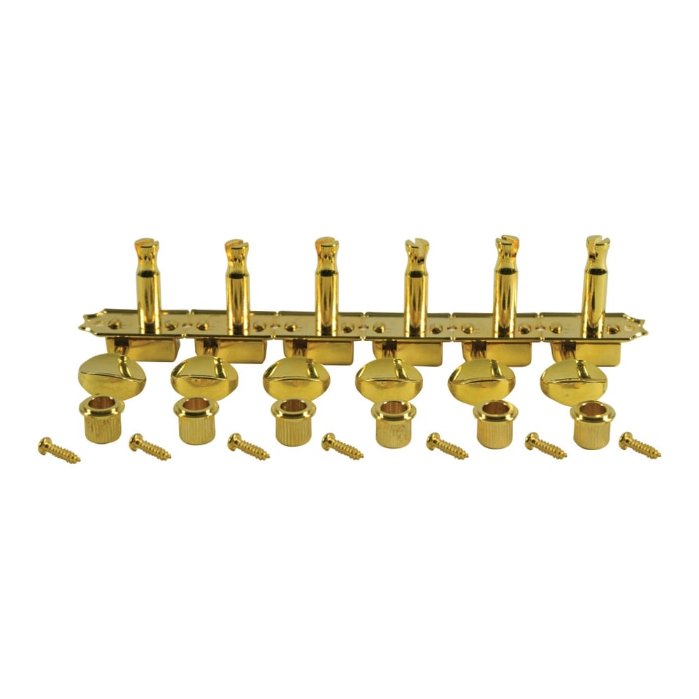 Supreme 6 In Line Oval Buttons 18:1 Gear Ratio Tuning Machines with Staggered Safety Posts