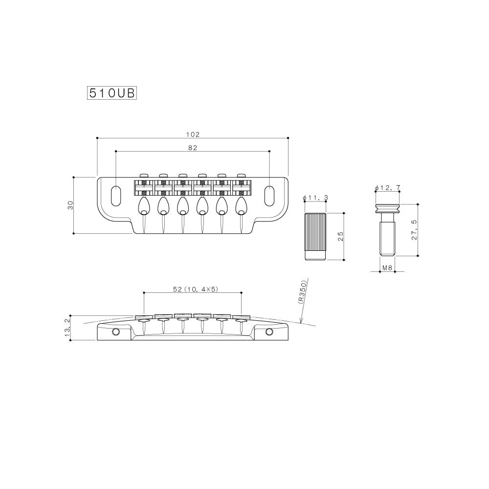 510UB Wraparound Bridge / Tailpiece
