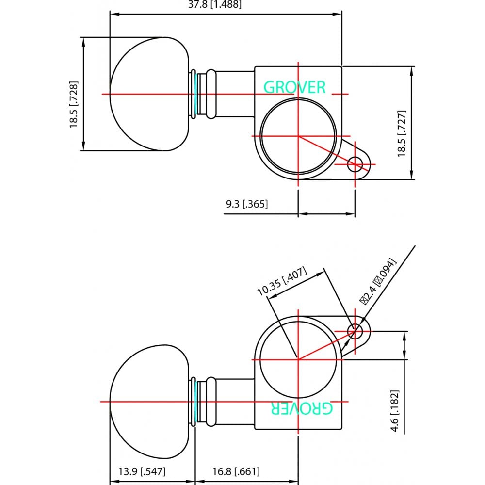 Mini Rotomatic 6 In Line Tuning Machines 14:1 Gear Ratio 205 Series