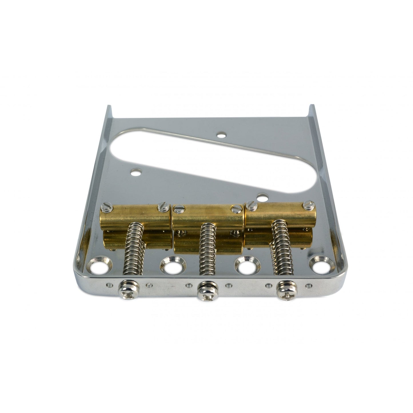 Steel Bridge for Tele with 3 Brass Saddles (Top loading and Through Body Stringing)