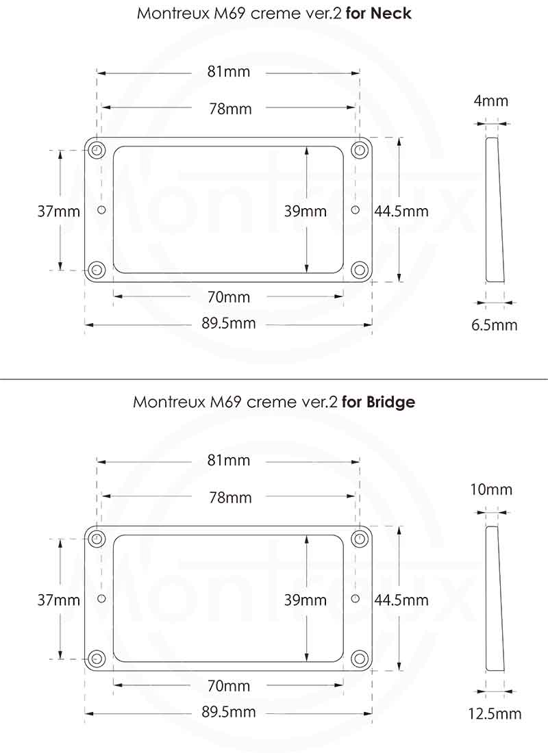 M69 Exact Replica Cream Mounting Rings For Les Paul Plain (version 2)