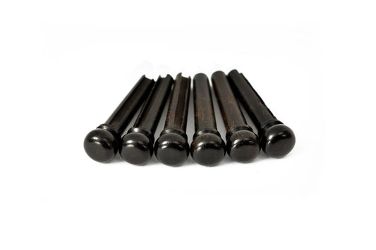 Ebony Bridge Pins, Slotted - Bag of 6