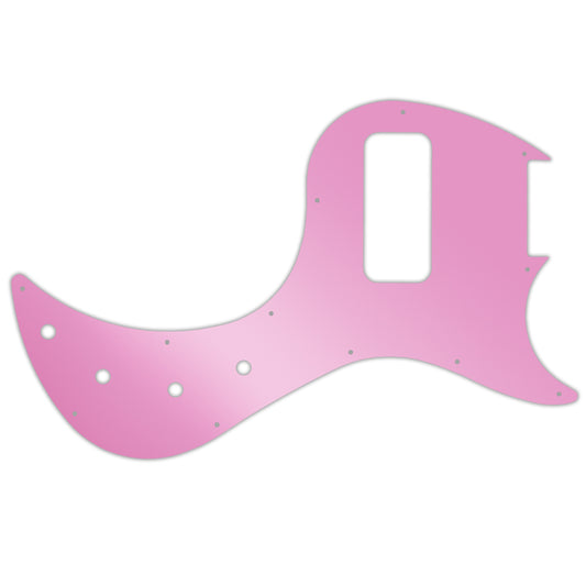 Pink guitar pickguard on a white background