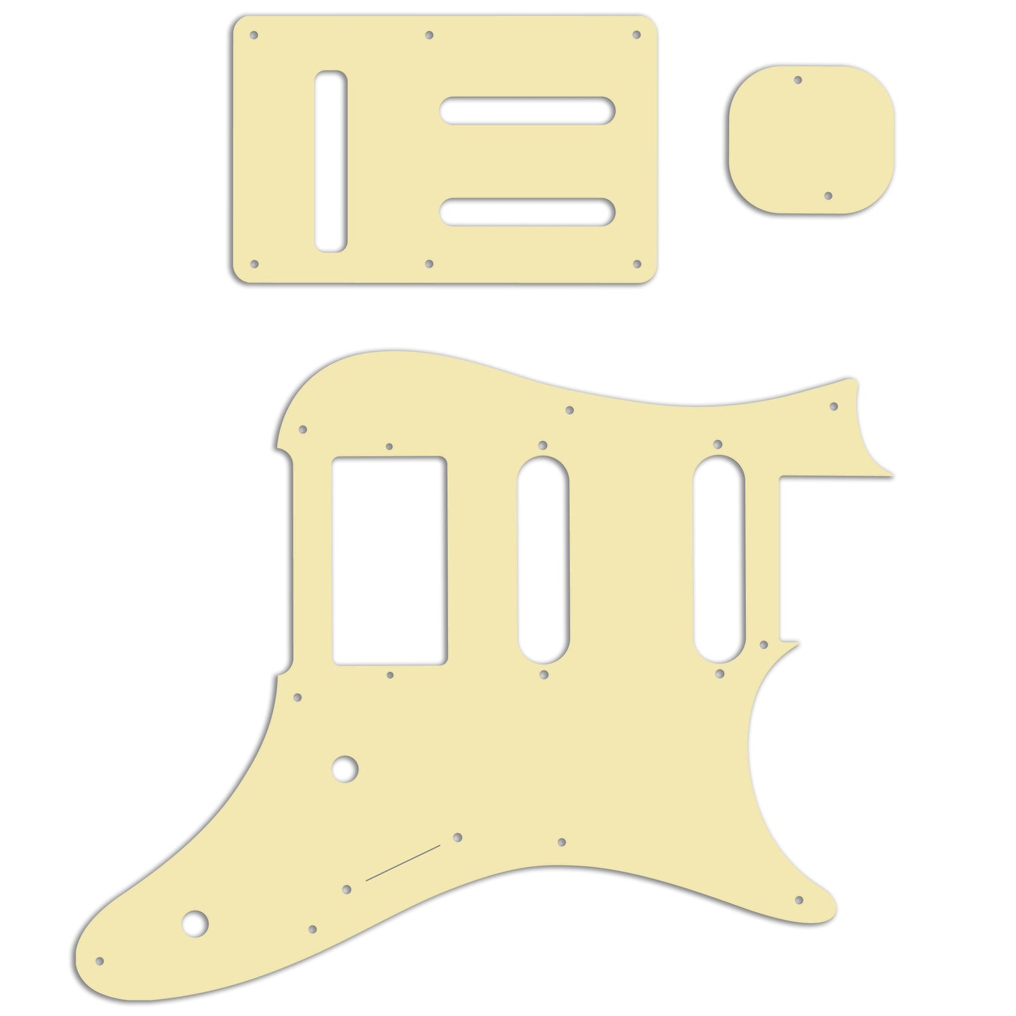 Replacement Pickguard and Backplates for Ibanez Prestige AZ2204 - Thin Cream (No Bevel)
