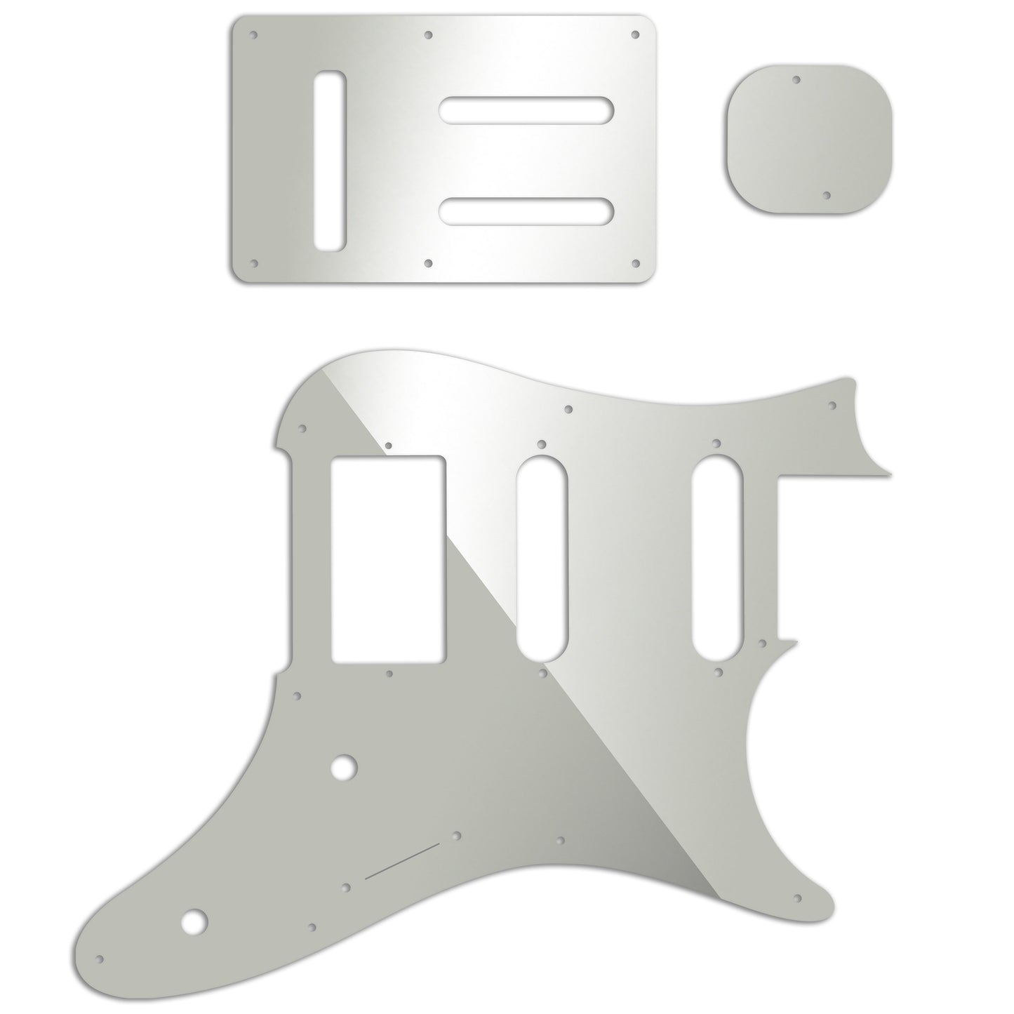 Replacement Pickguard and Backplates for Ibanez Prestige AZ2204 - Silver Mirror