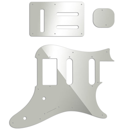 Replacement Pickguard and Backplates for Ibanez Prestige AZ2204 - Silver Mirror