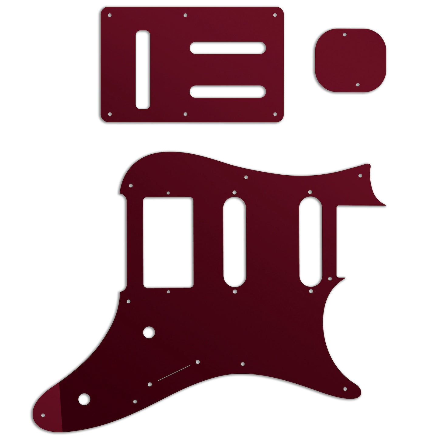 Replacement Pickguard and Backplates for Ibanez Prestige AZ2204 - Red Mirror