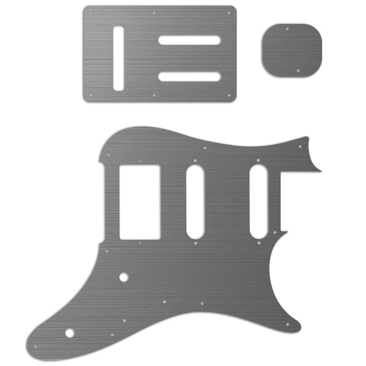 Replacement Pickguard and Backplates for Ibanez Prestige AZ2204 - Brushed Silver
