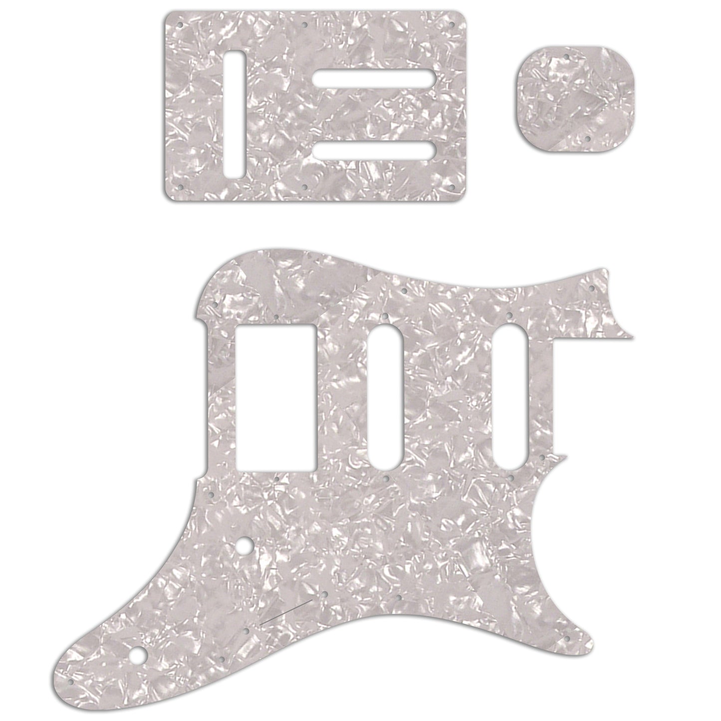 Replacement Pickguard and Backplates for Ibanez Prestige AZ2204 - White Pearloid