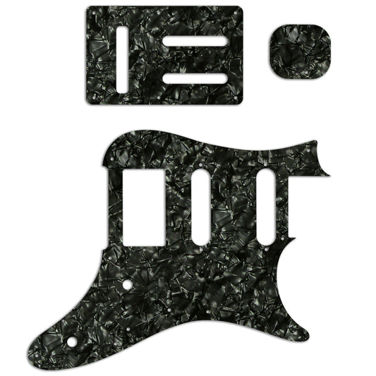 Replacement Pickguard and Backplates for Ibanez Prestige AZ2204 - Black Pearloid