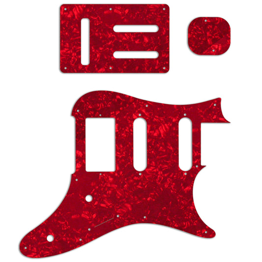 Replacement Pickguard and Backplates for Ibanez Prestige AZ2204 - Red Pearloid