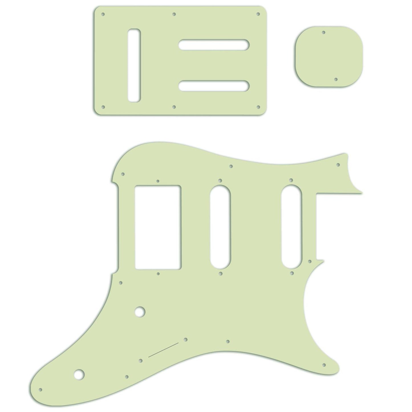 Replacement Pickguard and Backplates for Ibanez Prestige AZ2204 - Vintage Mint Green / Black / Green 3 Ply
