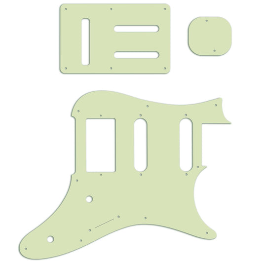 Replacement Pickguard and Backplates for Ibanez Prestige AZ2204 - Vintage Mint Green / Black / Green 3 Ply