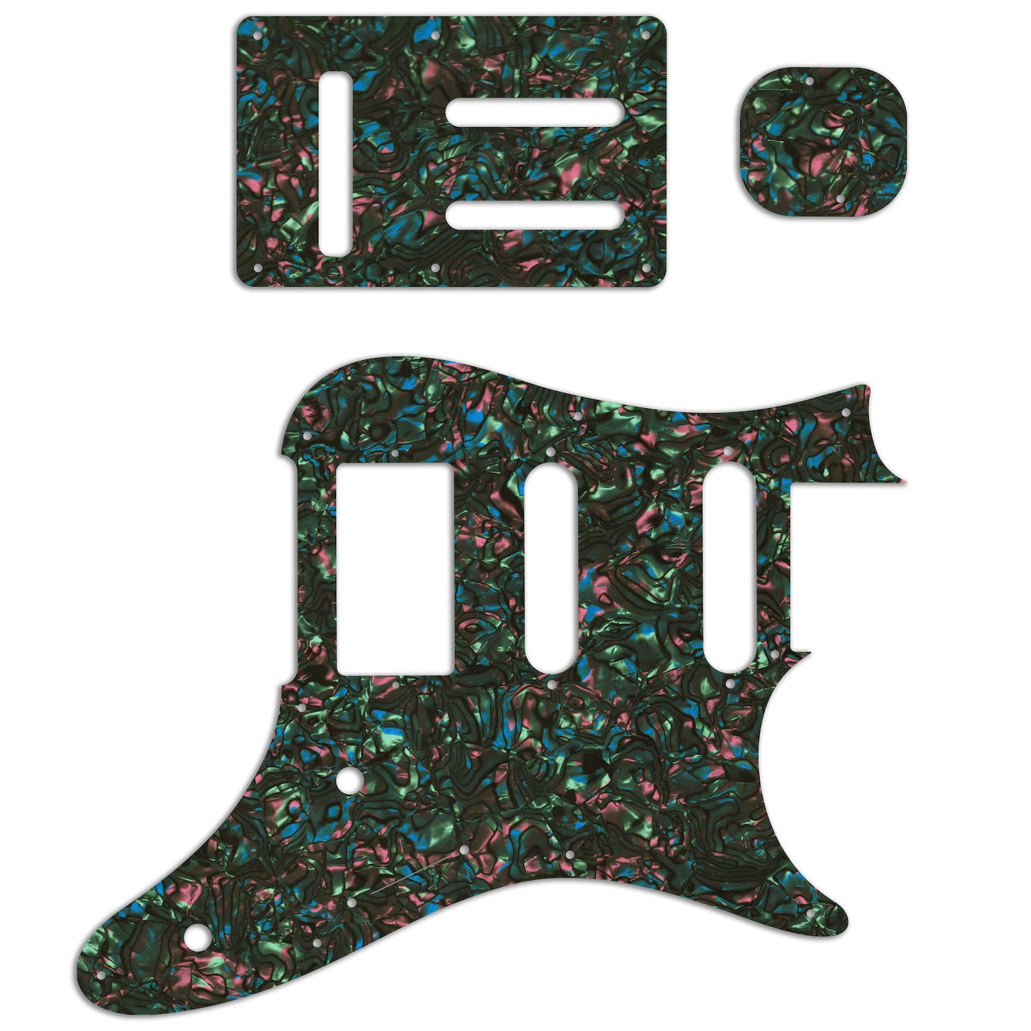 Replacement Pickguard and Backplates for Ibanez Prestige AZ2204 - Black Abalone