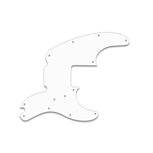 Tele Bass - Thin Shiny White .060" / 1.52mm Thickness, No Bevelled Edge