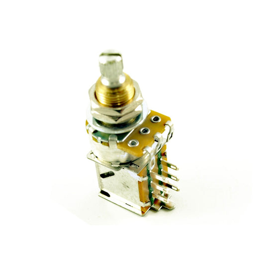 Push/Pull Pot With DPDT Miniswitch Linear Taper, USA Split Shaft, 500k