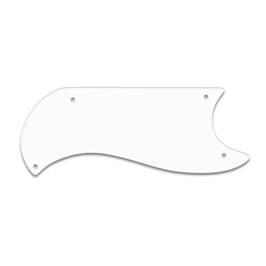 Gibson Sg Custom (Half Face) - Thin Shiny White .060" / 1.52mm Thickness, No Bevelled Edge