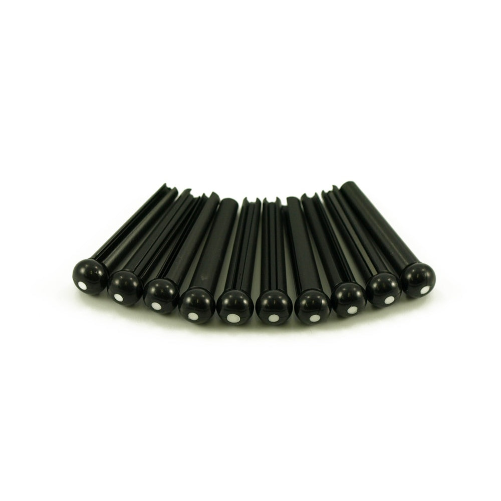 Plastic Bridge Pins Black with White Dot - Bag of 12