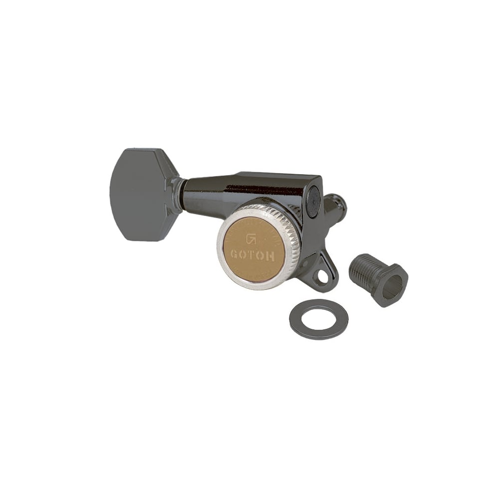 SG381 Magnum Lock Traditional Tuners 6 In Line with Straight-Sided Mini Buttons (Model 07) 16:1 Gear Ratio