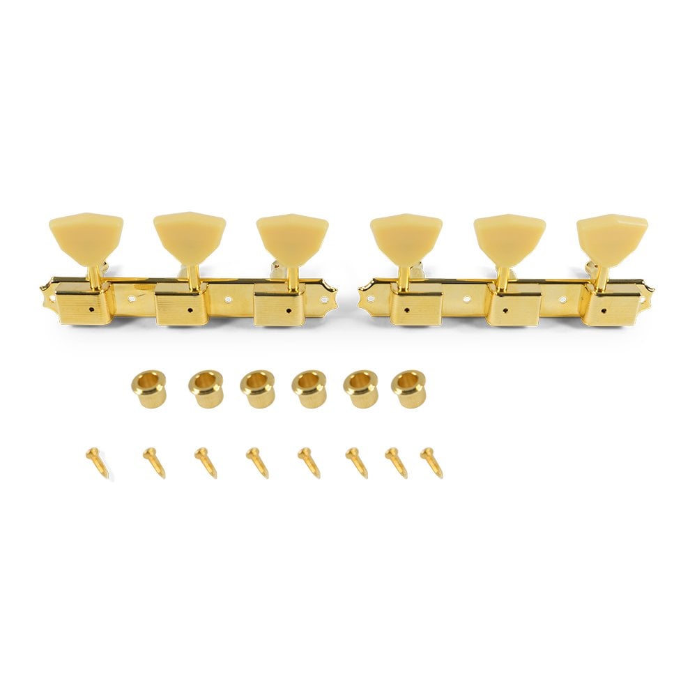 Deluxe 3 Per Plate - 15:1 Gear Ratio Tuning Machines Plastic Butterfly Button for Supro guitars