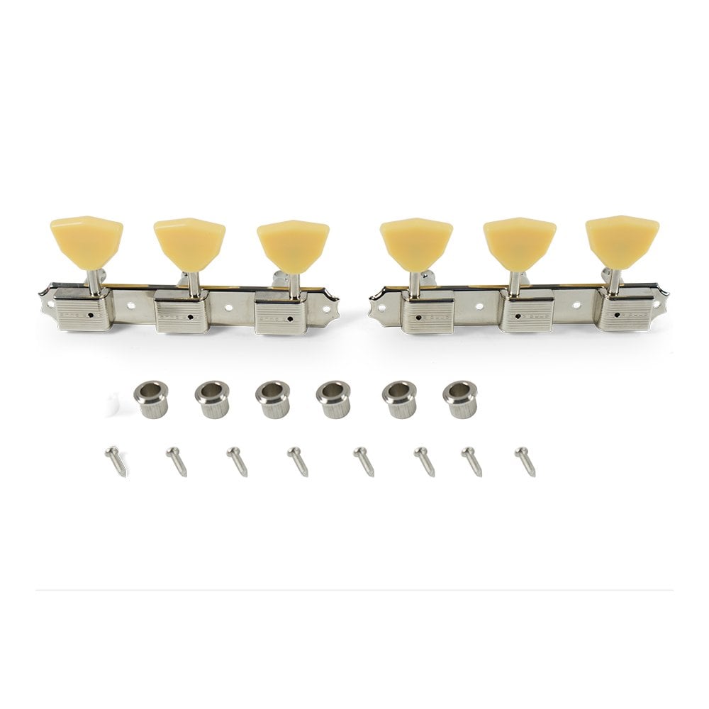 Deluxe 3 Per Plate - 15:1 Gear Ratio Tuning Machines Plastic Butterfly Button for Supro guitars