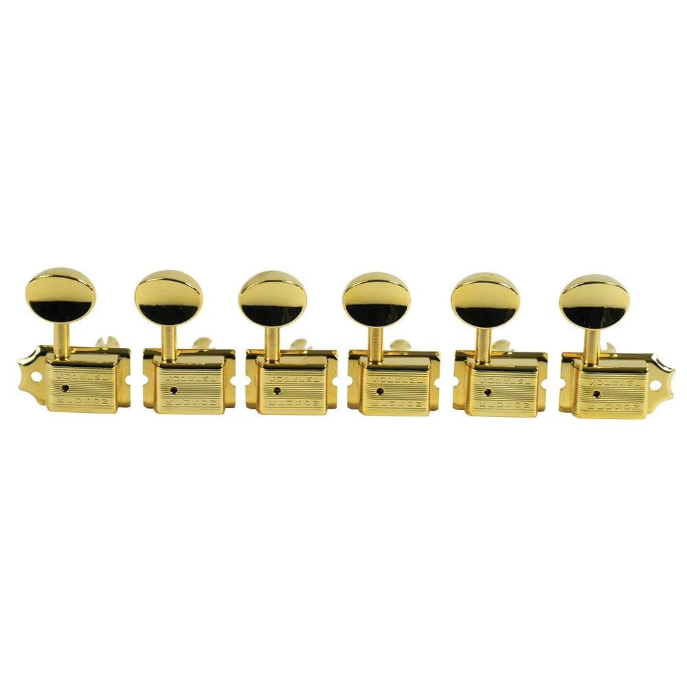 Supreme 6 In Line Oval Buttons 18:1 Gear Ratio Tuning Machines with Staggered Safety Posts