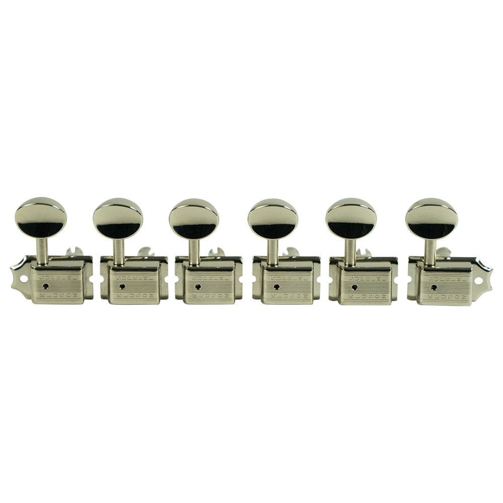 Supreme 6 In Line Oval Buttons 18:1 Gear Ratio Tuning Machines with Staggered Safety Posts