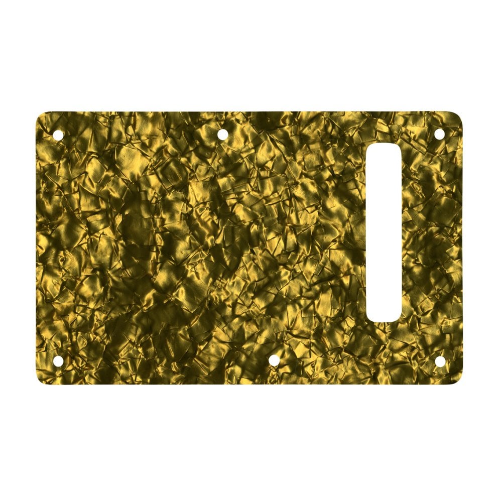 Strat Backplate - Gold Pearl Black/White/Black 4 ply Lamination