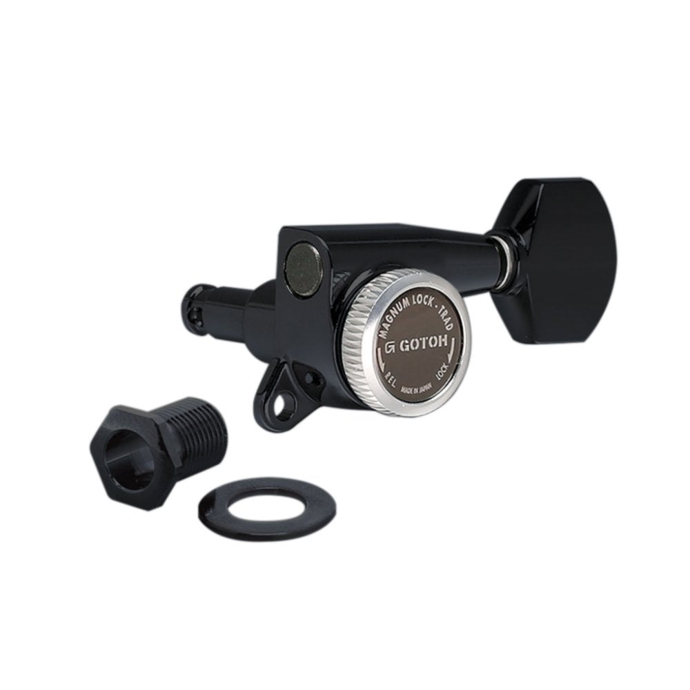 SG381 Magnum Lock Traditional Tuners 6 In Line with Straight-Sided Mini Buttons (Model 07) 16:1 Gear Ratio