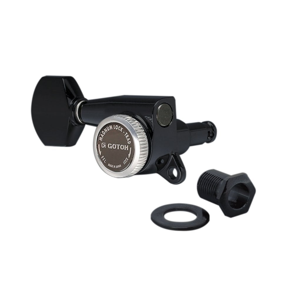 SG381 Magnum Lock Traditional Tuners 6 In Line with Straight-Sided Mini Buttons (Model 07) 16:1 Gear Ratio