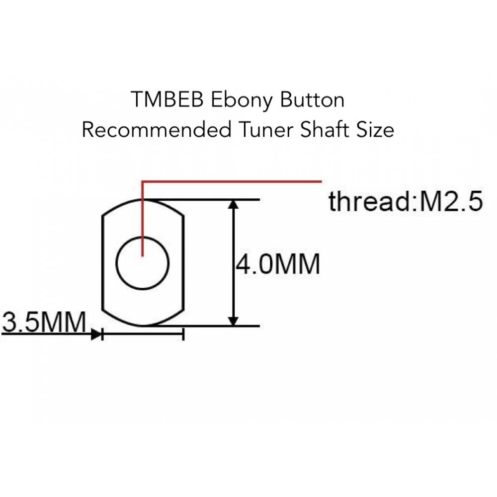 Ebony Tuning Machine Button Large (Set of 6)