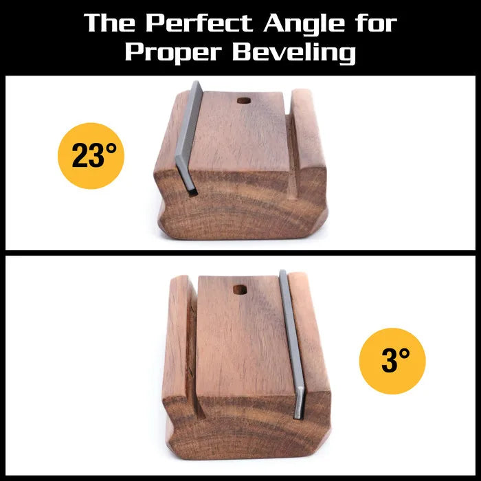 MusicNomad Fret Beveling File (B-File) - Adjustable 3° & 23° Fret End File