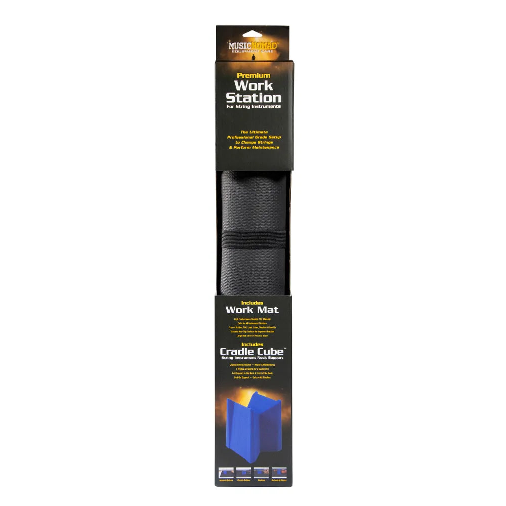 MusicNomad Premium Work Station - Instrument Work Mat & Cradle Cube Neck Support