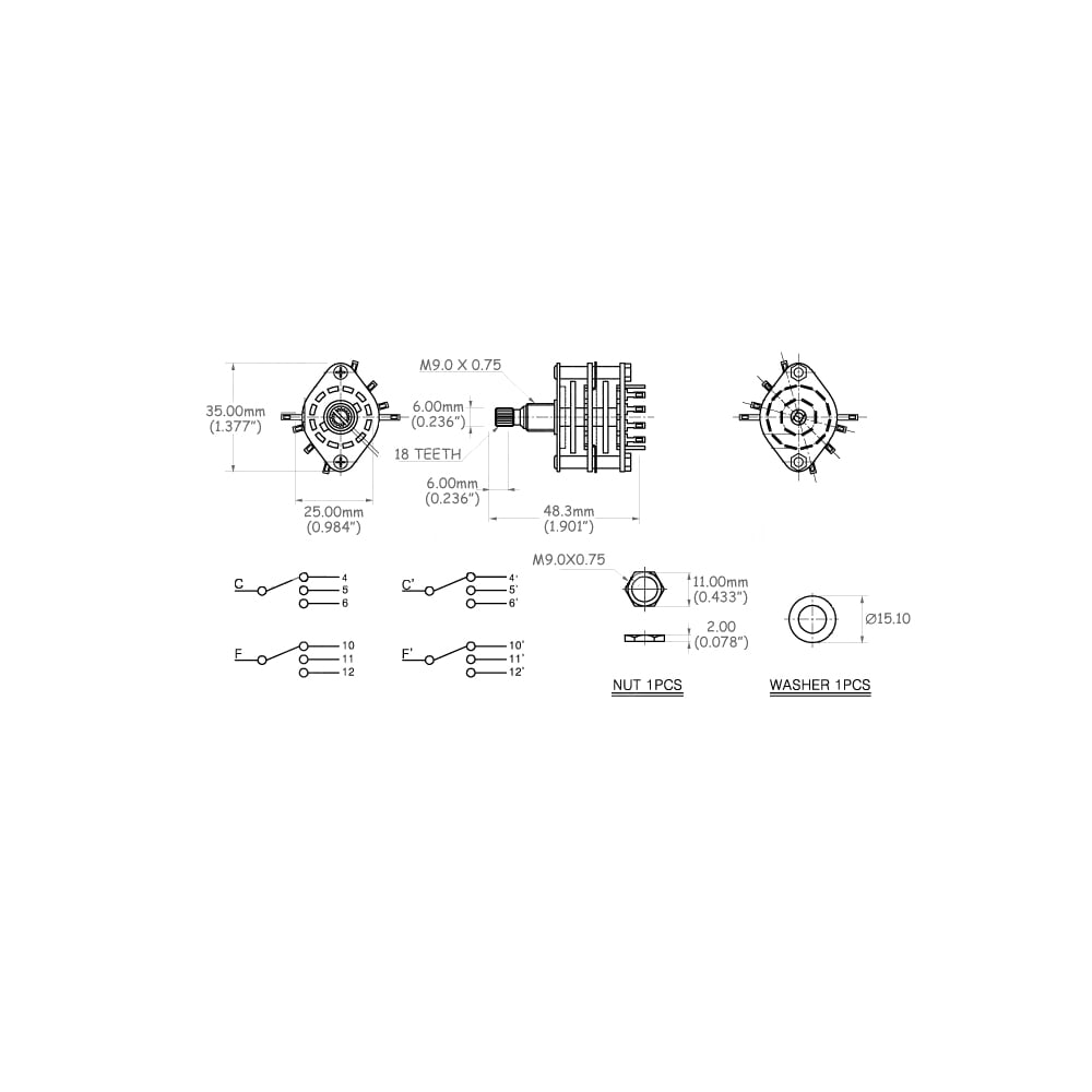 5 Position Rotary Switch