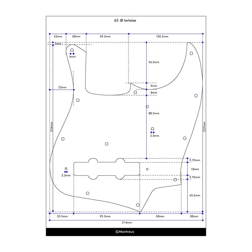 62 Jazz Bass Tortoise Pickguard Relic