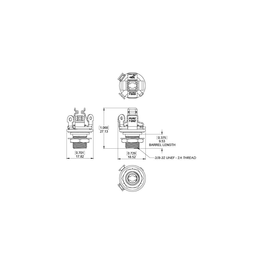 Multi-Contact 1/4" Output Jack Gold