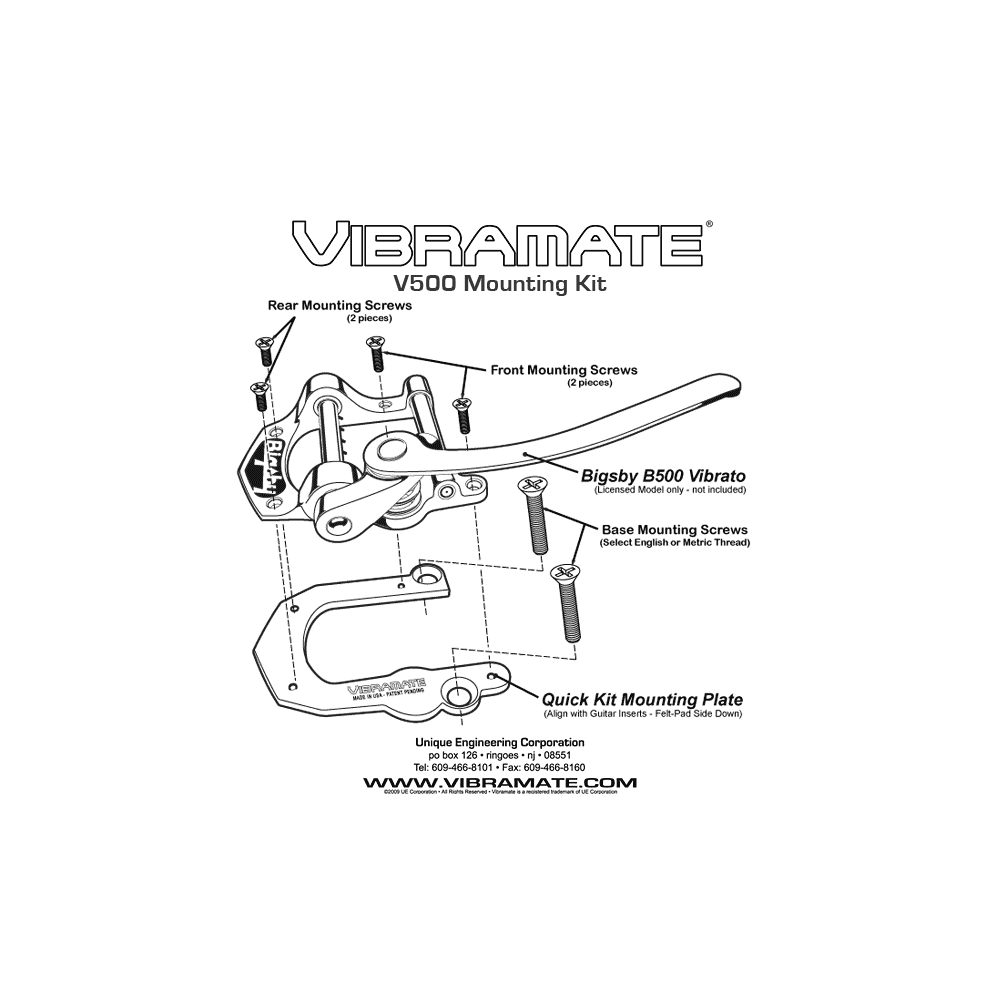 V500 Black Adaptor Kit For Bigsby B500BK