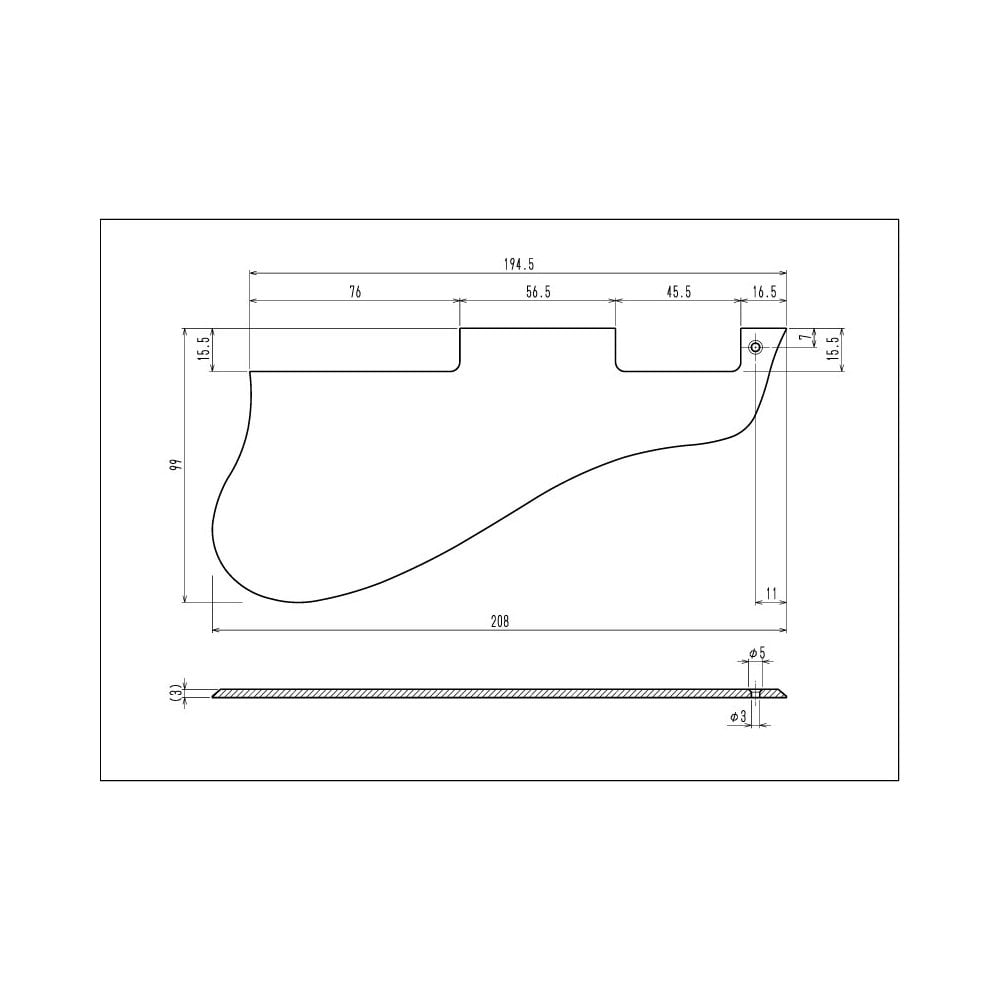 Pickguard 5 Strati Nero 60° Per Gibson ES-345 1959 Mano Sinistra – Ricambio C-Rocker Guitars