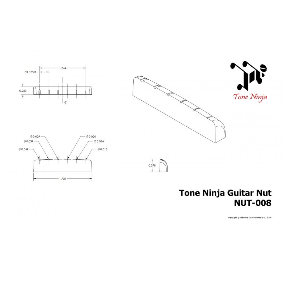 Slotted Epiphone Nut, for post 2014 models