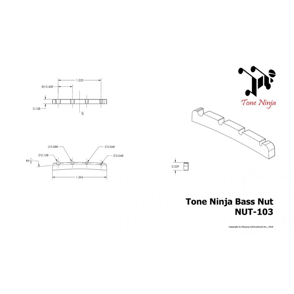 Slotted 4 String Jazz Bass Nut