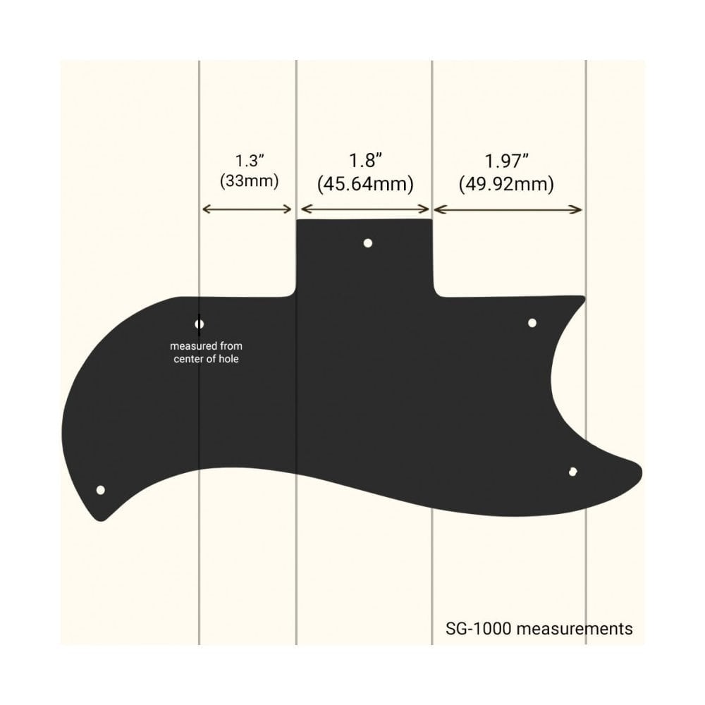 SG Original 1961-1970 Half Face -  Thin Shiny White .060" / 1.52mm Thickness, No Bevelled Edge