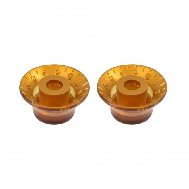 Bell Knob (Set of 2) Amber, Embossed Numbers, USA fit and CTS pots