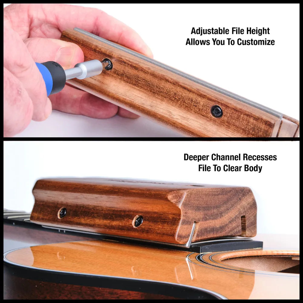 MusicNomad Fret Beveling File (B-File) - Adjustable 3° & 23° Fret End File