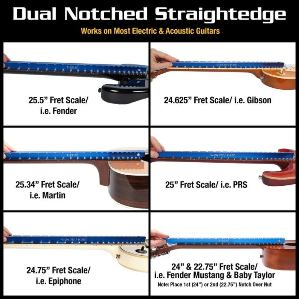 MusicNomad Tri-Beam 3 'n 1 Notched Straightedge & Precision Straightedge