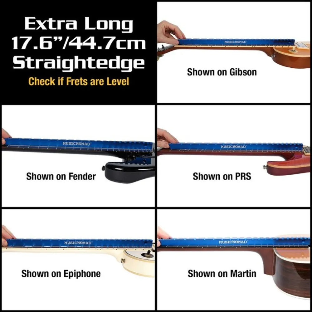 MusicNomad Tri-Beam 3 'n 1 Notched Straightedge & Precision Straightedge