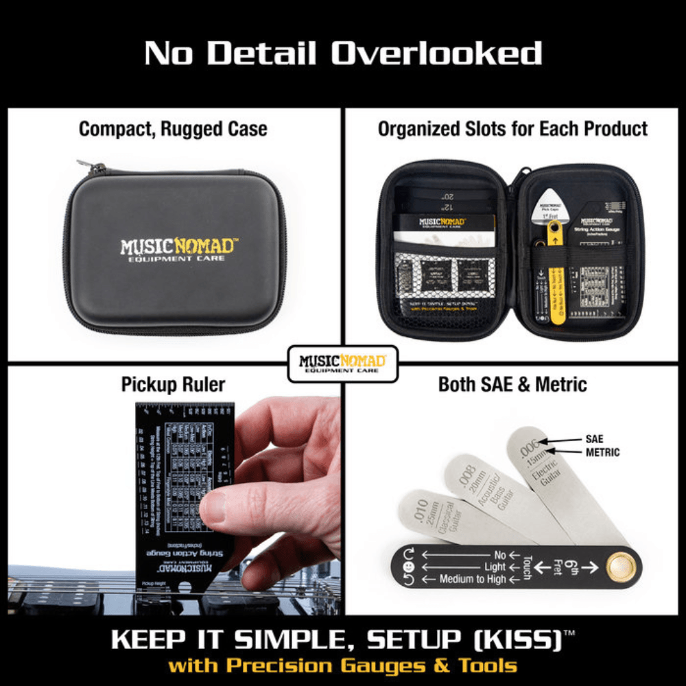 MusicNomad Precision Setup Gauge Set - 6 Piece with Case & Booklet