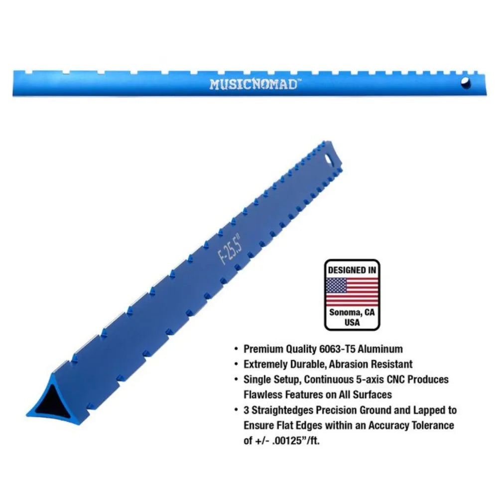 MusicNomad Tri-Beam 3 'n 1 Notched Straightedge & Precision Straightedge