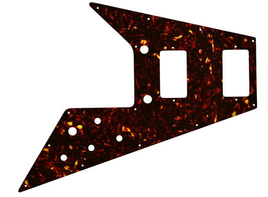 Gibson Flying V '1989 to Present' '67 Reissue Model  - Dark Brown Celluloid Tortoiseshell W/B/W Lamination